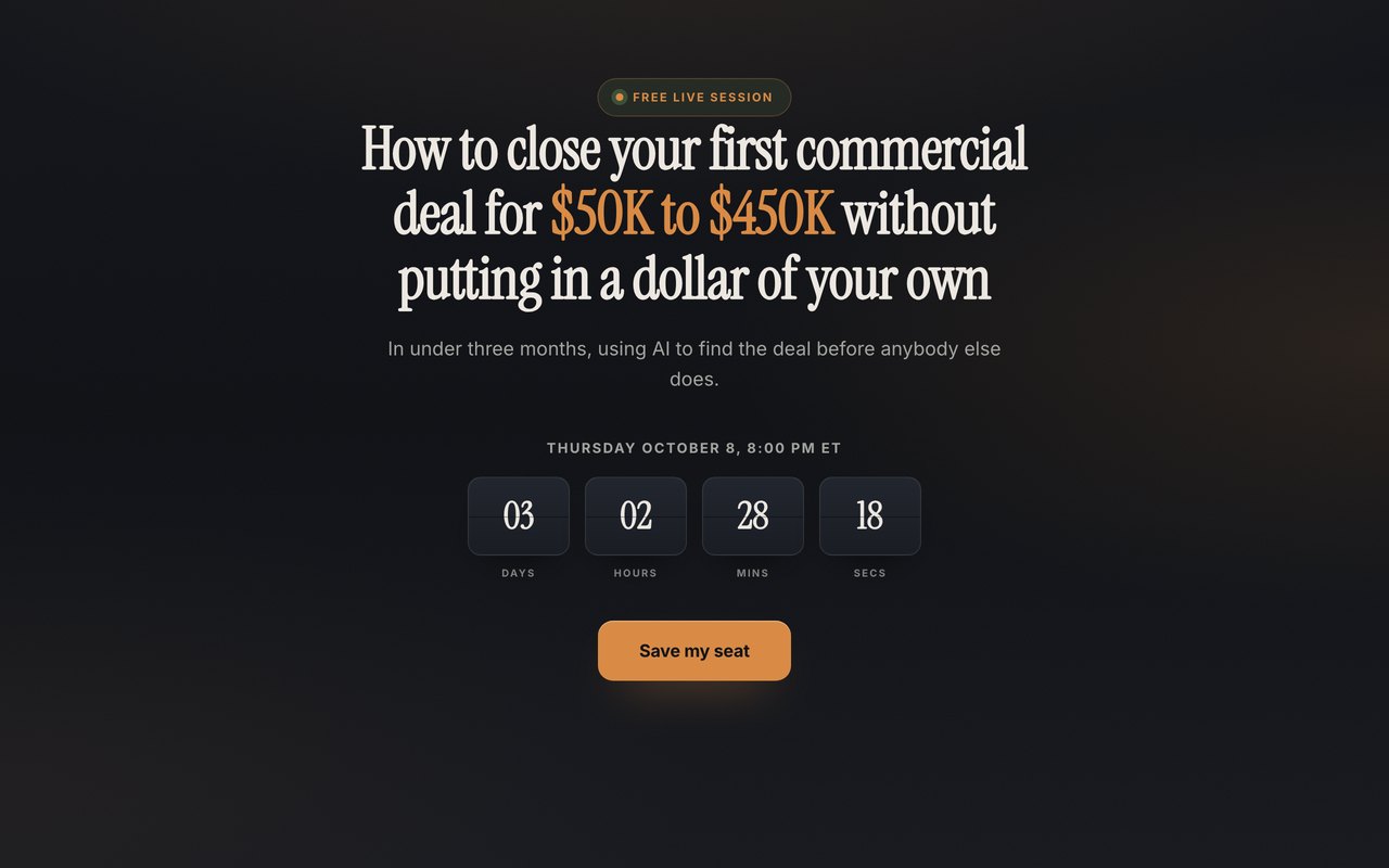 Registration page preview